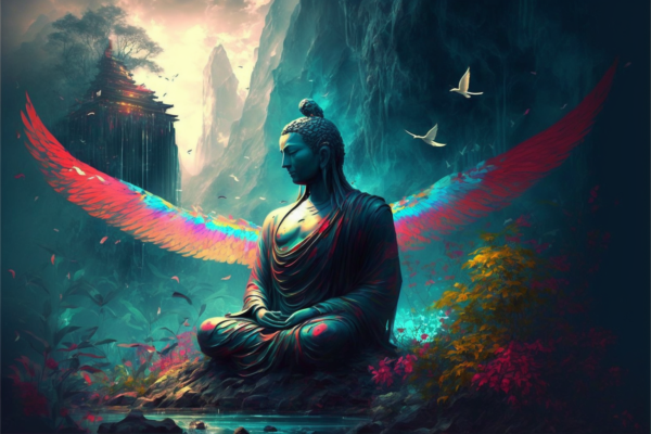 Alexander1111ART buddha as an angel meditating in beautiful sce 3ca65974 7ca0 438d 8020 a9b6558b69eb